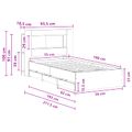 vidaXL Posteľový rám s úložným priestorom a čelom Biela 75 x 190 cm