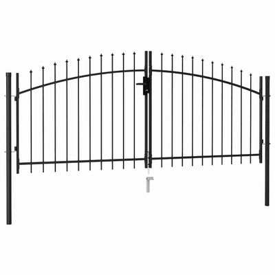 vidaXL Plotová brána Woerden s dvojitými dverami a hrotovým vrchom 299,5x174,5 cm
