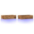 vidaXL TV skrinky s LED svetlami 2 ks staré drevo 60x35x15,5 cm