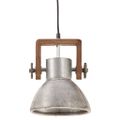 vidaXL Industriálna závesná lampa 25 W strieborná 19 cm okrúhla E27