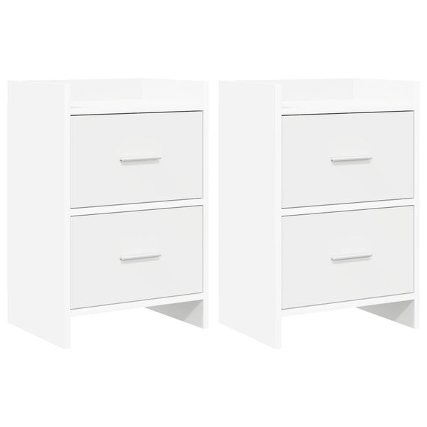 vidaXL Nočné stolíky 2 pcs Biela 40 x 30 x 60 cm Kompozitné drevo