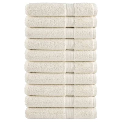 vidaXL Prémiové uteráky SOLUND 10 ks krémové 100x200cm 600 g/m2