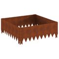 vidaXL Obrubník trávnika 4 ks 60 x 60 x 20 cm Oceľ Hrdzavý