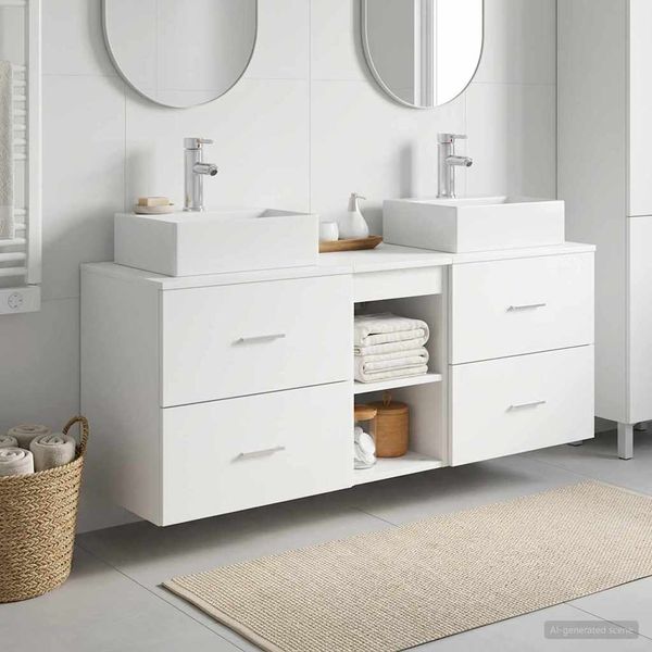 vidaXL Set kabinetov do kúpeľne 3 ks Biela 49,5 x 41 x 62,5 cm