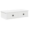 vidaXL Nástenná polica so zásuvkami Biela 60x28x15 cm Upravené drevo