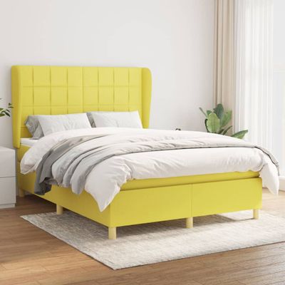 vidaXL Boxspring posteľ s matracom zelená 140x200 cm látka