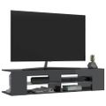 vidaXL TV skrinka s LED svetlami lesklá sivá 135x39x30 cm