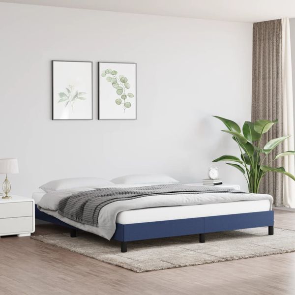 vidaXL Posteľ bez matracamodrá 160x200 cm látka