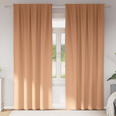 vidaXL Záclony na zatemnenie s krúžkami 2 pcs Svetlohnedá 225 x 140 cm