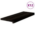 vidaXL Schodiskové stupne 12 ks hnedočierná 70x30x2 cm dubový masív