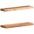 vidaXL Nástenné police 2 ks 60x20x3,5 cm, akáciový masív