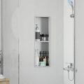 vidaXL Sprchový výklenok Strieborná 60 x 20 x 9,5 cm