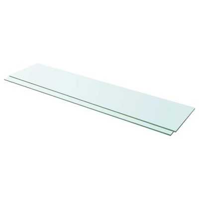 vidaXL Poličky 2 ks panel z priehľadného skla 110x25 cm