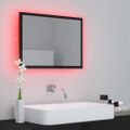 vidaXL LED kúpeľňové zrkadlo lesklé čierne 60x8,5x37 cm akryl