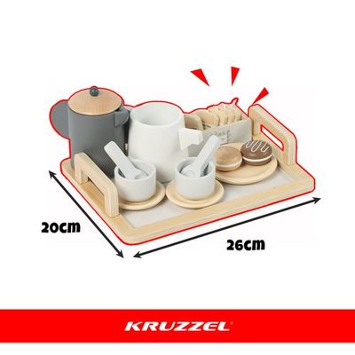 Kruzzel 26543 16dielna drevená čajová sada Kruzzel 26543 16dílná dřevěná čajová sada
