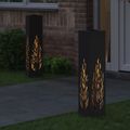 vidaXL Solárne LED svetlo na chodník 2 ks Teplá biela 18 x 18 x 80 cm