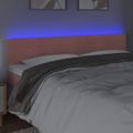 vidaXL Čelo postele s LED ružové 180x5x78/88 cm zamat