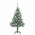 vidaXL Umelý vianočný stromček, snehom obalený, s LED svetlom 120 cm