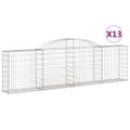 vidaXL Oblúkové gabionové koše 13ks 300x30x80/100cm pozinkované železo