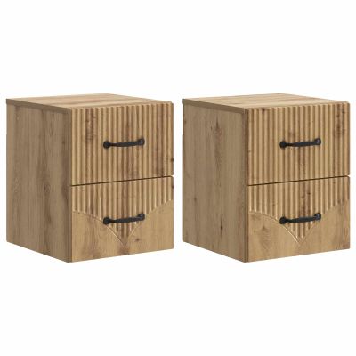 vidaXL Nástenná nočná skrinka 2 pcs Dub artisan 34,5 x 33 x 40 cm