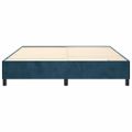 vidaXL Posteľný rám s boxspringom tmavomodrý 160x200 cm zamat