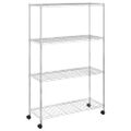 vidaXL Regál so 4 policami na kolieskach 90x35x142 cm chrómový 200 kg