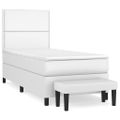 vidaXL Boxspring posteľ s matracom biela 80x200 cm umelá koža