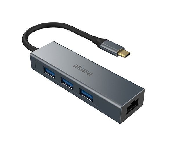 AKASA - USB Type-C 4-in-1 hub s Ethernetom