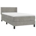vidaXL Posteľný rám boxsping s matracom bledosivý 100x200 cm zamat
