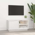 vidaXL TV skrinka biela 80x35x40,5 cm masívna borovica