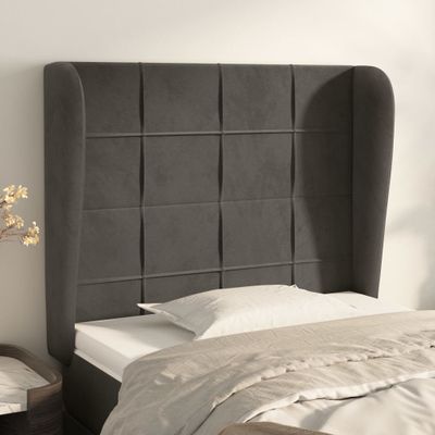 vidaXL Čelo postele so záhybmi tmavosivé 83x23x118/128 cm zamat