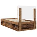 vidaXL Rám postele Staré drevo 75 x 190 cm Masívne borovicové drevo