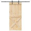 vidaXL Posuvné dvere NARVIK 100 x 210 cm (213,5 cm) Prírodná a čierna