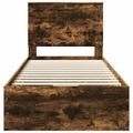 vidaXL Rám postele Dymová dub 90 x 190 cm Inžinierske drevo