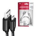 AXAGON BUMM-AM20AB, HQ kábel Micro USB <-> USB-A, 2m, USB 2.0, 2.4A, ALU, oplet, čierny Kábel, synchronizačný a nabíjací, USB 2.0 typ A na typ micro B, opletený, 2m, 2,4A, čierny
