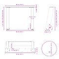 vidaXL Nohy konferenčného stolíka v tvare U, 2 ks, antracitové, 50 x (42-43) cm, oceľ