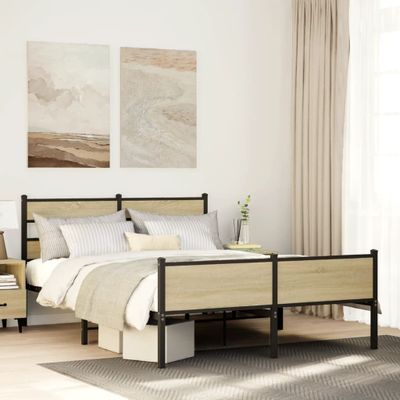 vidaXL Posteľný rám bez matraca dub sonoma 140x200 cm kompozitné drevo