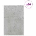 vidaXL Dekoračné panely 50 ks Betónovo sivá 40 x 60 x 0,27 cm
