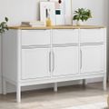 vidaXL Komoda FLORO biela 114x43x74 cm borovicový masív