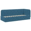 vidaXL Rohový rám postele Modrá 80 x 200 cm Zamat
