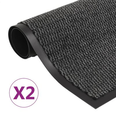 vidaXL Rohožky pred dvere 2 ks antracitové 40x60 cm obdĺžnikové všívané