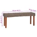 vidaXL Lavička 110 cm prírodný kubu ratan a masívne mahagónové drevo