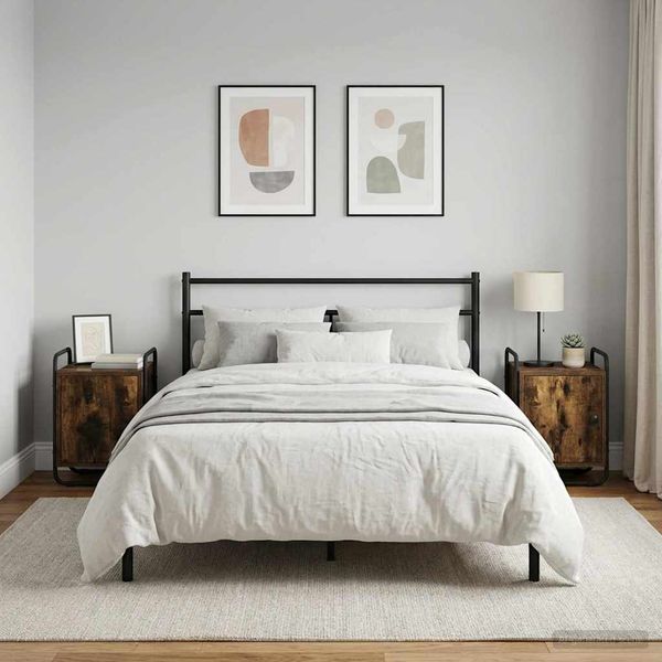 vidaXL Nočný stolík 2 ks Dymový dub 35 x 36,5 x 50 cm Kompozitné drevo