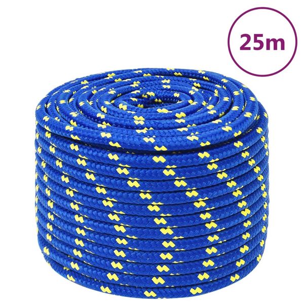 vidaXL Lodné lano modré 14 mm 25 m polypropylén