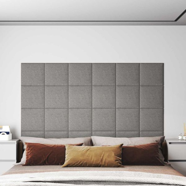 vidaXL Nástenný čelník 12 pcs 30 x 30 cm Svetlosivá látka
