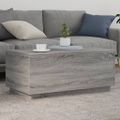 Konferenčný stolík vidaXL s LED svetlami sivý sonoma 90x50x40 cm