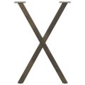 vidaXL Nohy k jedálenskému stolu v tvare X, 2 ks, prírodná oceľ, 50 x (72-73) cm, oceľ