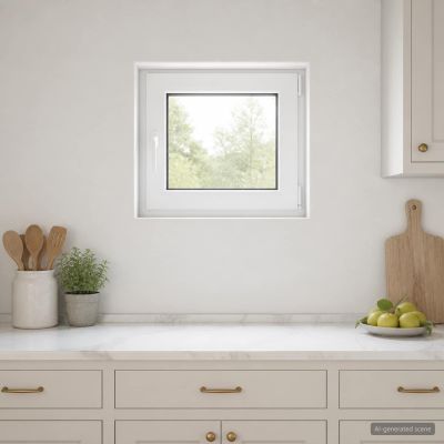 vidaXL Biele vnútorné farby okna v suteréne RISOR 55 x 50 cm