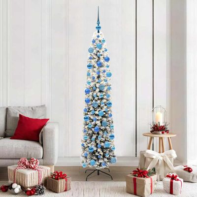 vidaXL Umelý vianočný stromček Zelená 180 cm PVC, oceľ a plast