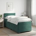 vidaXL Posteľ boxspring s matracom Tmavozelená 80 x 200 cm Zamat